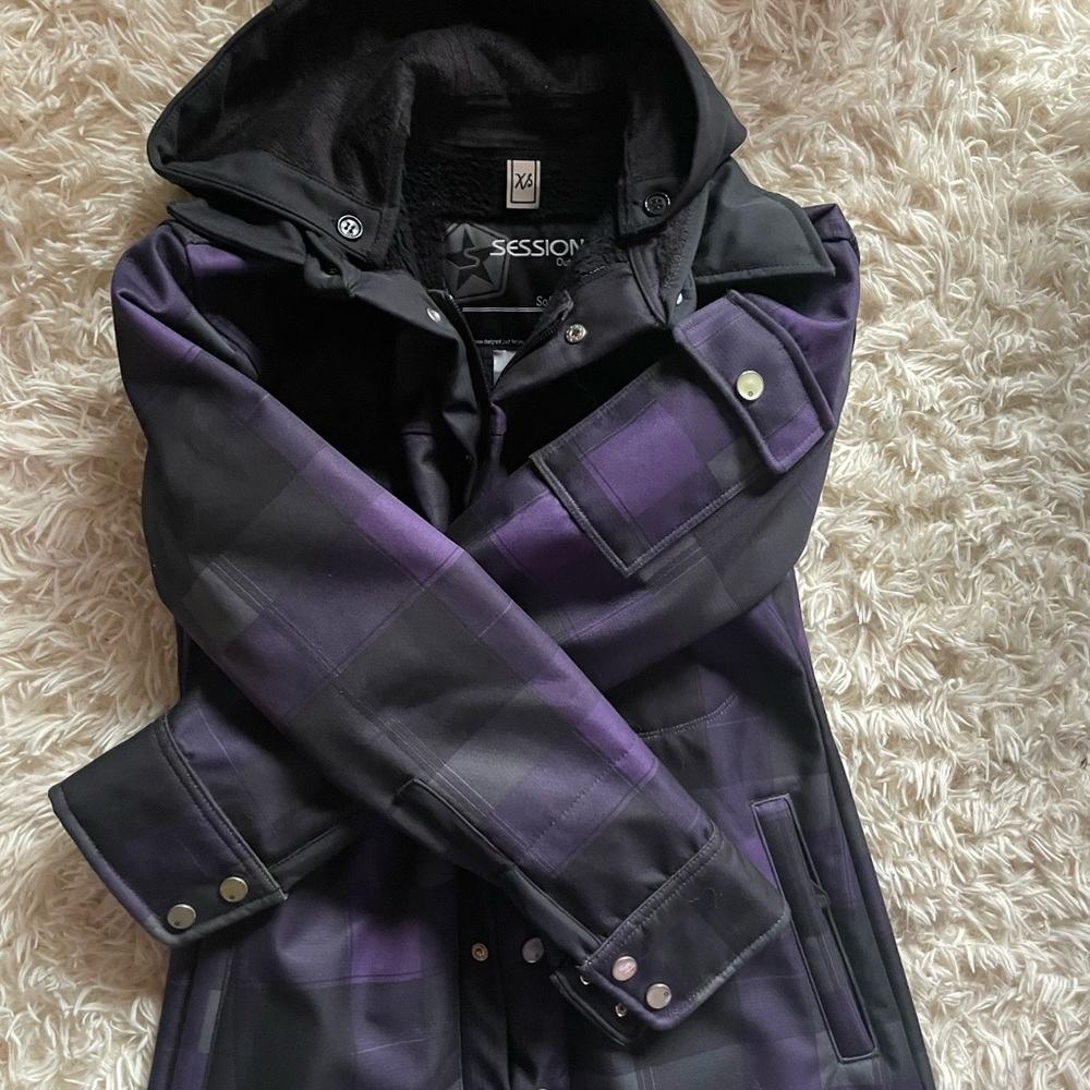 Soft shell purple black XS